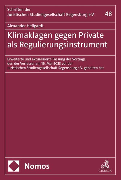 Produktbild: Klimaklagen gegen Private als Regulierungsinstrument