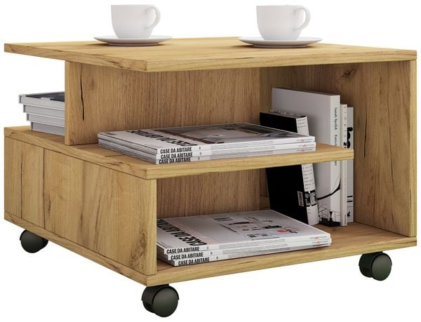 Produktbild: Holz Sofatisch Couchtisch Rollen rollbar Stango S