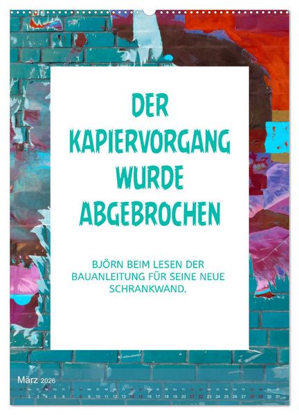 Produktbild: Lach du nur! - Flotte Spr&uuml;che schnell erkl&auml;rt (Wandkalender 2026 DIN A2 hoch), CALVENDO Monatskalender