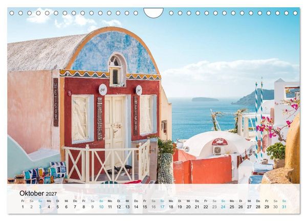 Produktbild: Oia Santorini - Bilderbuch-Dorf von Griechenland (Wandkalender 2027 DIN A4 quer), CALVENDO Monatskalender
