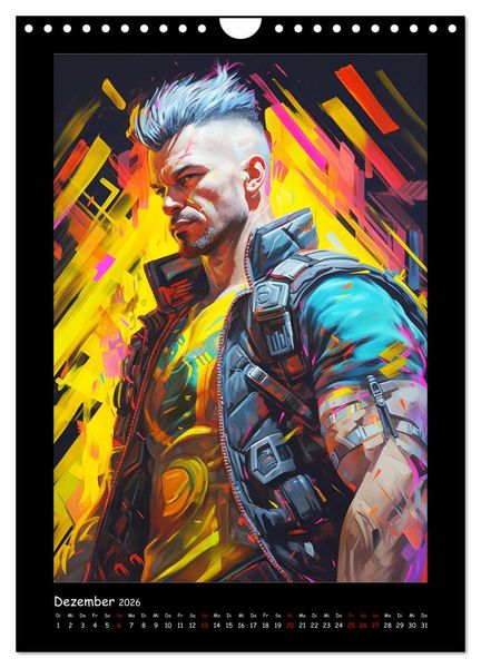 Produktbild: Cyberpunk Heroes. Futuristische Fusion von Technik und Kunst (Wandkalender 2026 DIN A4 hoch), CALVENDO Monatskalender