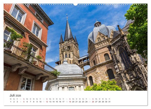 Produktbild: Aachener Dom - Weltkulturdenkmal (hochwertiger Premium Wandkalender 2026 DIN A2 quer), Kunstdruck in Hochglanz
