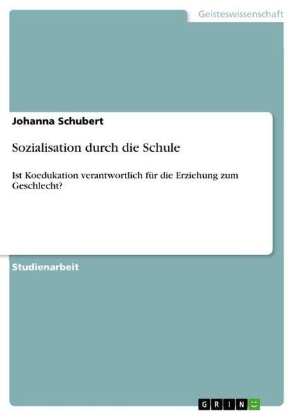 Produktbild: Sozialisation durch die Schule
