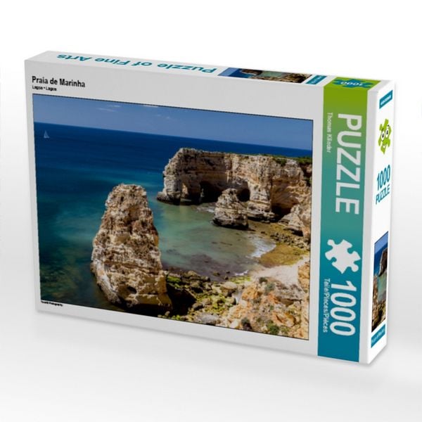 CALVENDO Puzzle Praia de Marinha | 1000 Teile Lege-Größe 64x48cm Foto-Puzzle für glückliche Stunden