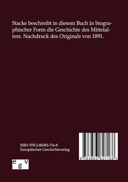 Produktbild: Erz&auml;hlungen aus der Geschichte des Mittelalters in biographischer Form