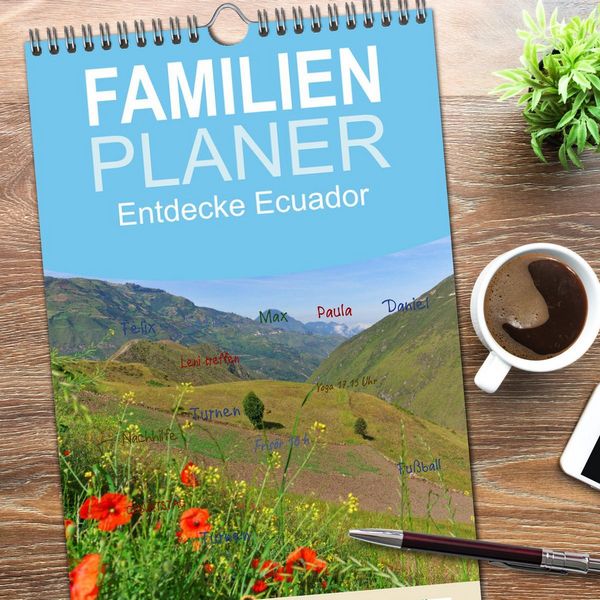 Produktbild: Familienplaner 2026 - Entdecke Ecuador mit 5 Spalten (Wandkalender, 21 x 45 cm) CALVENDO