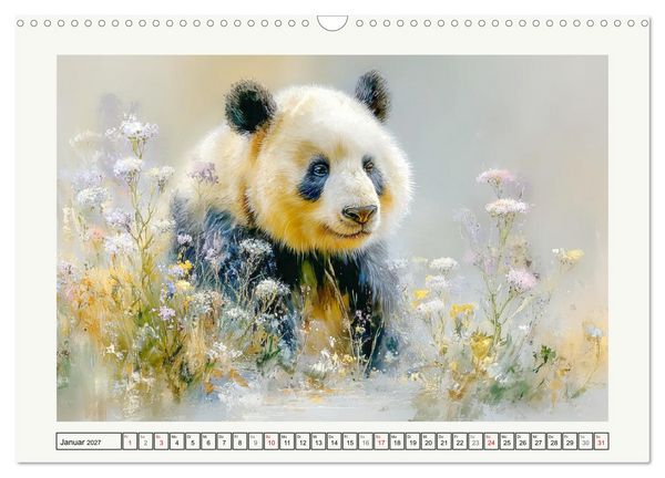 Produktbild: Pandas. Gl&uuml;cksmomente im Reich der B&auml;ren (Wandkalender 2027 DIN A3 quer), CALVENDO Monatskalender