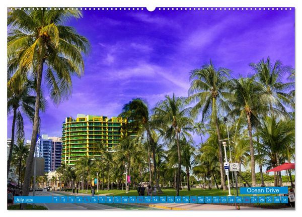 Produktbild: Colorful Miami (Wall Calendar 2026 DIN A2 landscape), CALVENDO 12 Month Wall Calendar