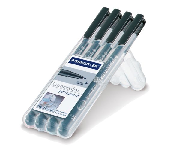 Produktbild: STAEDTLER Universalstift Lumocolor&reg; permanent F, 4er Set schwarz