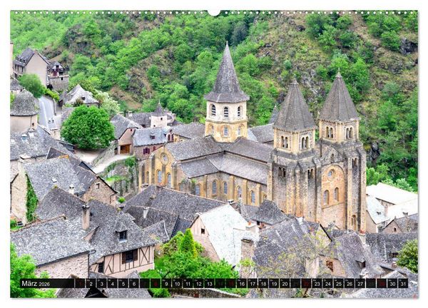 Produktbild: Conques ist eine wichtige Station am franz&ouml;sischen Jakobsweg (Wandkalender 2026 DIN A2 quer), CALVENDO Monatskalender