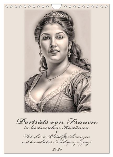 Produktbild: Portr&auml;ts von Frauen in historischen Kost&uuml;men (Wandkalender 2026 DIN A4 hoch), CALVENDO Monatskalender