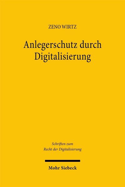 Produktbild: Anlegerschutz durch Digitalisierung