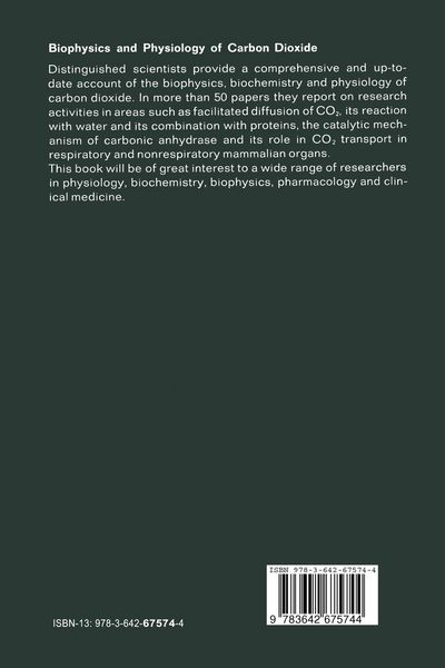 Produktbild: Biophysics and Physiology of Carbon Dioxide