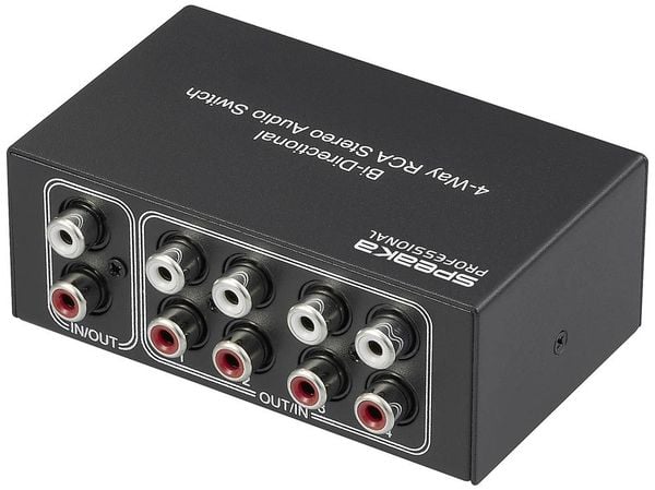 Produktbild: SpeaKa Professional SP-AS-500 4 Port Cinch-Audio-Switch Metallgeh&auml;use