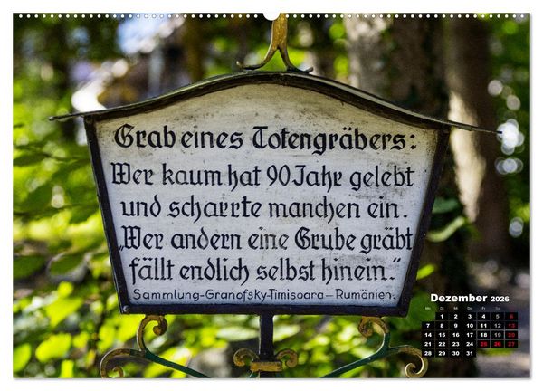 Produktbild: Lustige Marterlspr&uuml;che (hochwertiger Premium Wandkalender 2026 DIN A2 quer), Kunstdruck in Hochglanz