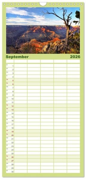 Produktbild: Familienplaner 2026 - Grand Canyon, Nationalpark mit 5 Spalten (Wandkalender, 21 x 45 cm) CALVENDO