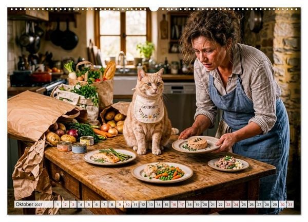 Produktbild: Typisch Katze! - Katzenalltag: Wir sind nur das Personal (Wandkalender 2027 DIN A2 quer), CALVENDO Monatskalender