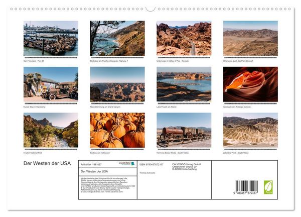 Produktbild: Der Westen der USA (hochwertiger Premium Wandkalender 2026 DIN A2 quer), Kunstdruck in Hochglanz