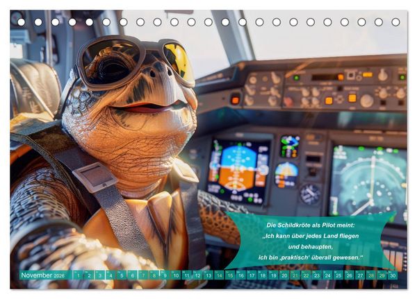 Produktbild: Der tierisch lustige Piloten-Kalender (Tischkalender 2026 DIN A5 quer), CALVENDO Monatskalender