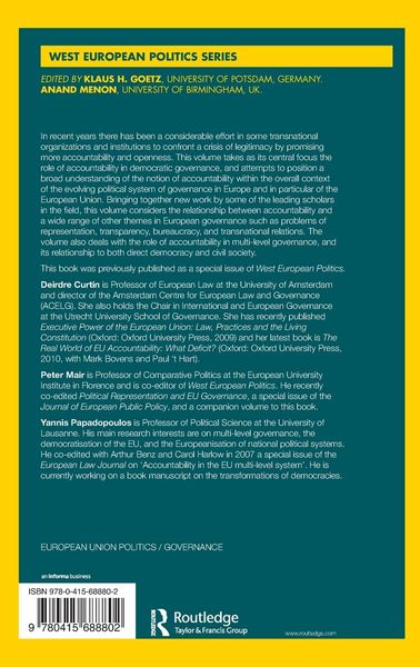 Produktbild: Accountability and European Governance