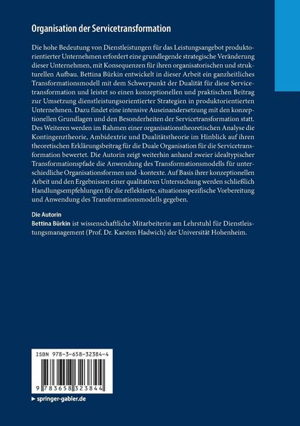 Produktbild: Organisation der Servicetransformation