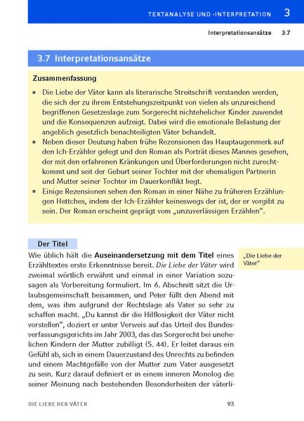 Produktbild: Die Liebe der Väter von Thomas Hettche - Textanalyse und Interpretation