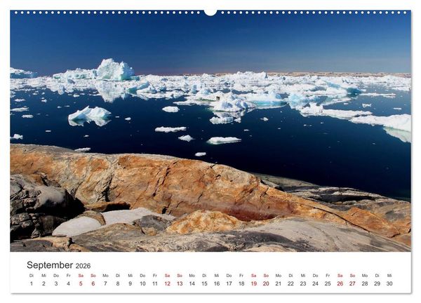 Produktbild: Gr&ouml;nland Bizarre Eiswelt um Ilulissat (hochwertiger Premium Wandkalender 2026 DIN A2 quer), Kunstdruck in Hochglanz