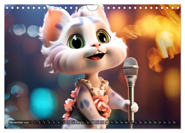 Produktbild: Cat dog music band (Wall Calendar 2026 DIN A4 landscape), CALVENDO 12 Month Wall Calendar