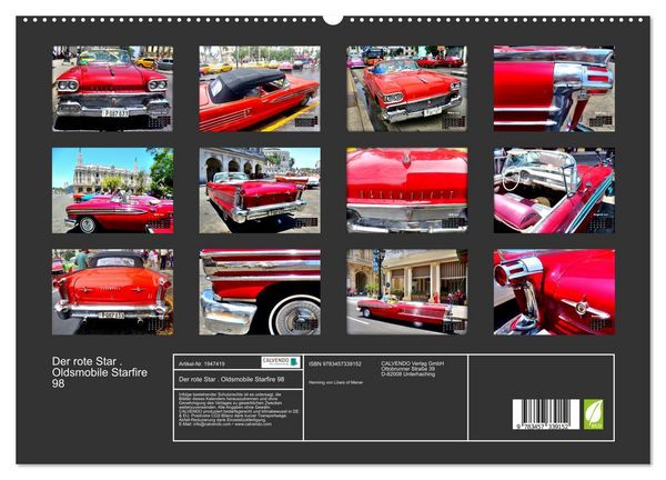 Produktbild: Der rote Star . Oldsmobile Starfire 98 (hochwertiger Premium Wandkalender 2026 DIN A2 quer), Kunstdruck in Hochglanz