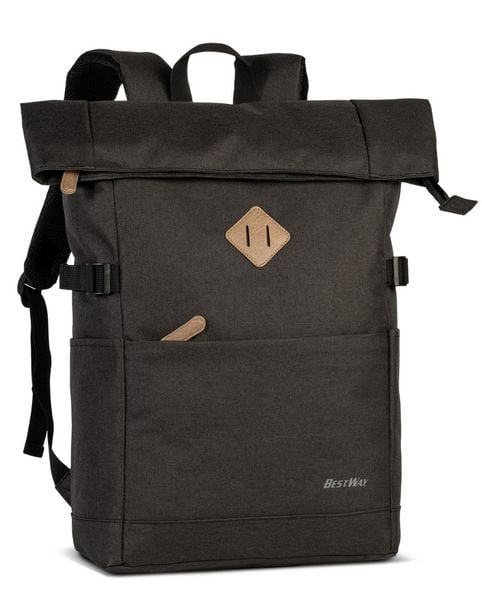 Produktbild: BESTWAY&reg; Rucksack Campus Sytle, Rolltop, schwarz/schwarz, variabel von 19 bis 25 Litern