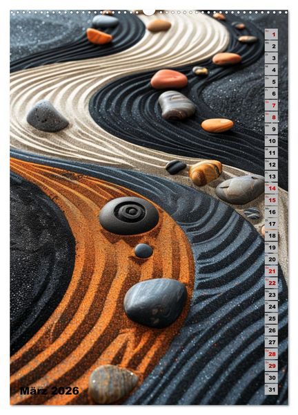 Produktbild: Zen aus Sand (Wandkalender 2026 DIN A2 hoch), CALVENDO Monatskalender