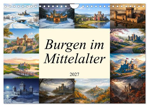 Produktbild: Burgen im Mittelalter (Wandkalender 2027 DIN A4 quer), CALVENDO Monatskalender