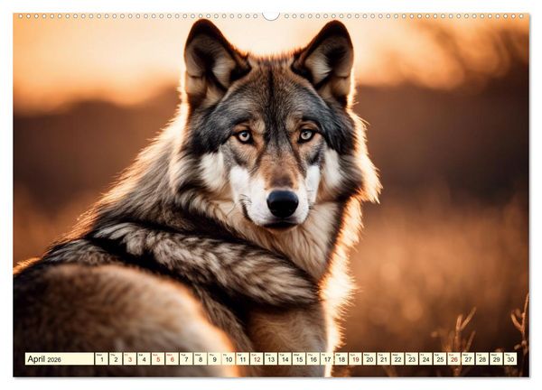Produktbild: A year among wolves (High Quality Premium Wall Calendar 2026 DIN A2 landscape),CALVENDO 12 Month Wall Calendar