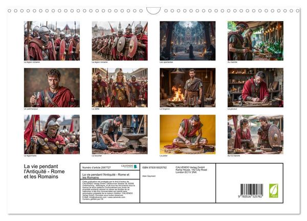 Produktbild: La vie pendant l'Antiquit&eacute; - Rome et les Romains (Calendrier mural 2026 DIN A3 vertical), CALVENDO calendrier mensuel