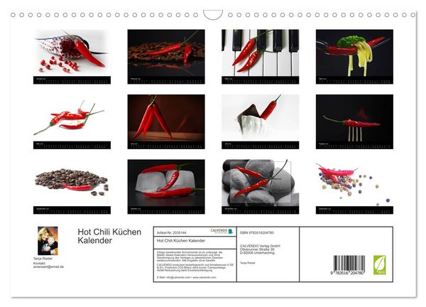 Produktbild: Hot Chili K&uuml;chen Kalender (Wandkalender 2026 DIN A3 quer), CALVENDO Monatskalender