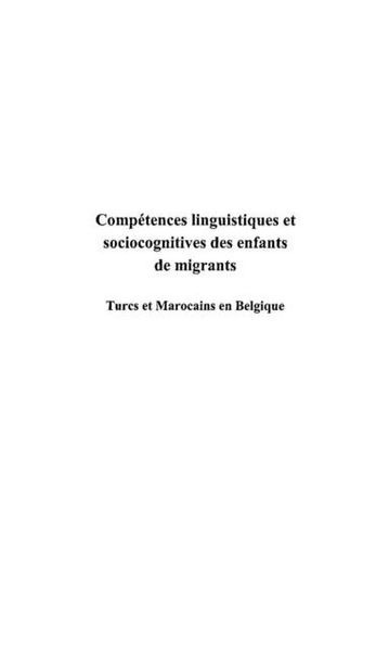 Produktbild: Competences linguistiques et sociocognit