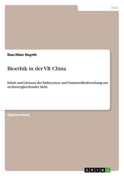 Produktbild: Bioethik in der VR China