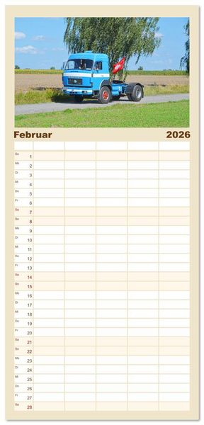 Produktbild: Familienplaner 2026 - LKW - Oldtimer mit 5 Spalten (Wandkalender, 21 x 45 cm) CALVENDO