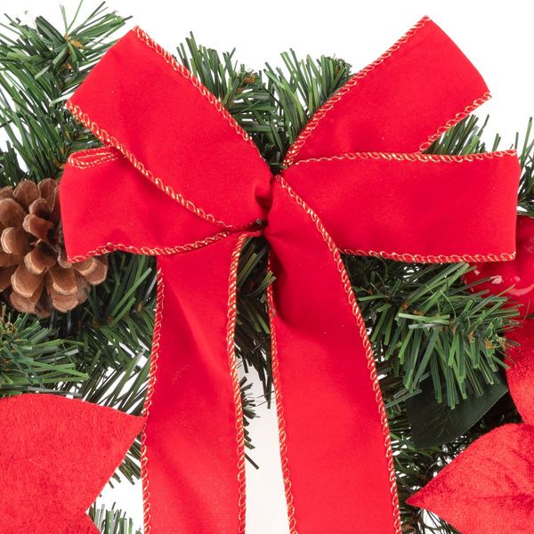 Produktbild: Idena Weihnachtskranz rote Schleifen &Oslash;40cm f&uuml;r Innen