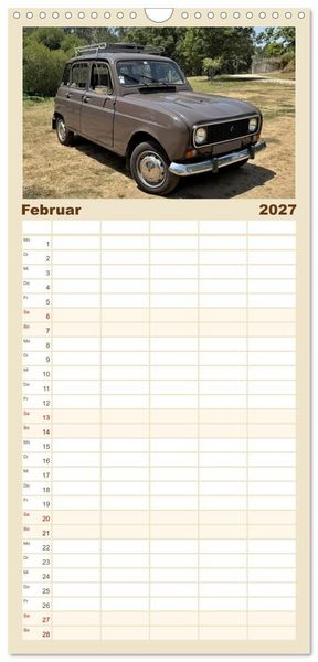 Produktbild: Familienplaner 2027 - Kultauto aus Frankreich - Renault 4 mit 5 Spalten (Wandkalender, 21 x 45 cm) CALVENDO
