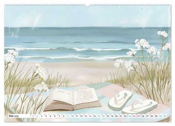 Produktbild: Strandtr&auml;ume in Aquarell (Wandkalender 2026 DIN A2 quer), CALVENDO Monatskalender