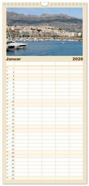 Produktbild: Familienplaner 2026 - Costa Blanca - Spaniens wei&szlig;e K&uuml;ste mit 5 Spalten (Wandkalender, 21 x 45 cm) CALVENDO