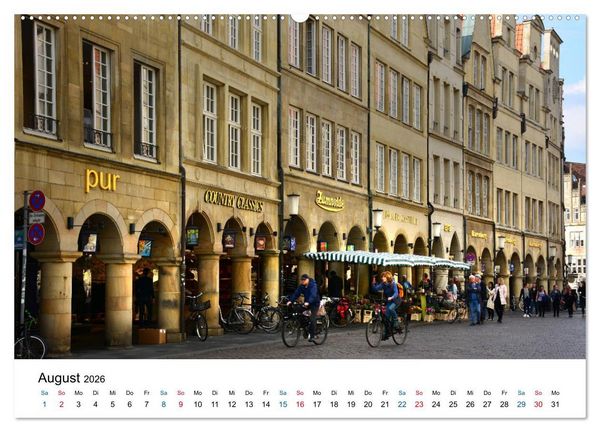 Produktbild: M&uuml;nster - die liebenswerte Fahrradstadt (Wandkalender 2026 DIN A2 quer), CALVENDO Monatskalender