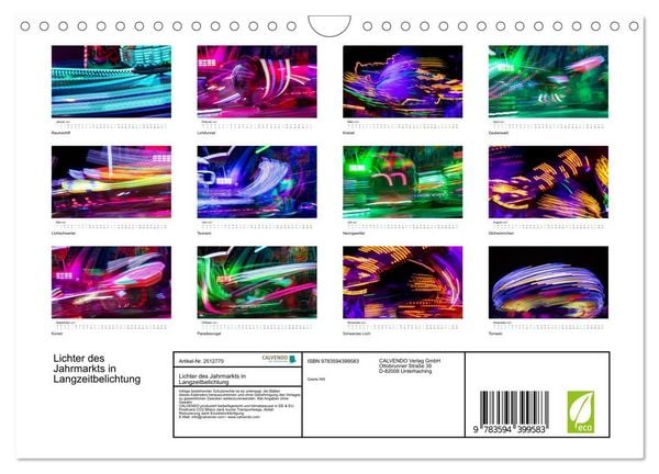 Produktbild: Lichter des Jahrmarkts in Langzeitbelichtung (Wandkalender 2027 DIN A4 quer), CALVENDO Monatskalender