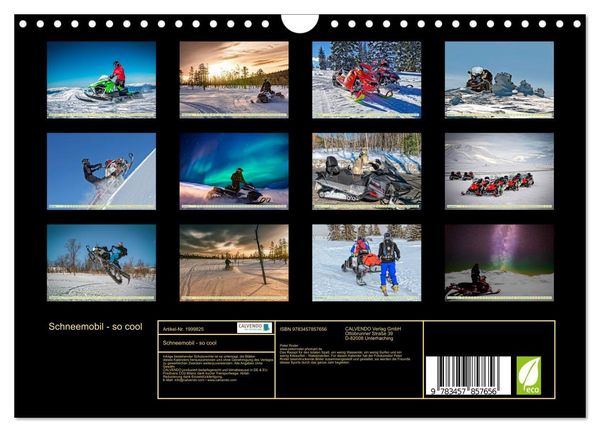 Produktbild: Schneemobil - so cool (Wandkalender 2026 DIN A4 quer), CALVENDO Monatskalender