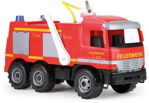 Lena - GIGA Trucks Feuerwehr Modell Actros mit Aufklebern, Versandkarton