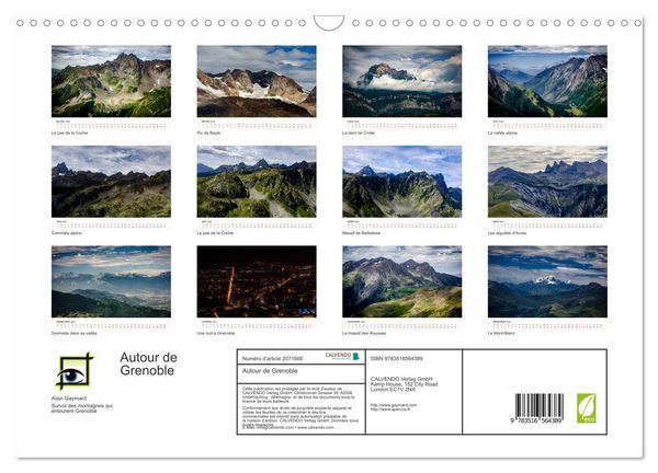 Produktbild: Autour de Grenoble (Calendrier mural 2026 DIN A3 vertical), CALVENDO calendrier mensuel
