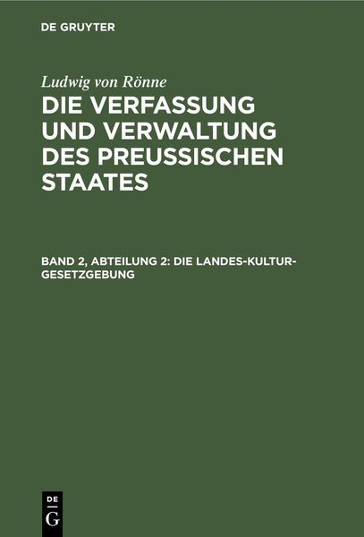 Produktbild: Die Landes-Kultur-Gesetzgebung