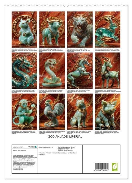 Produktbild: ZODIAK JADE IMPERIAL (hochwertiger Premium Wandkalender 2027 DIN A2 hoch), Kunstdruck in Hochglanz