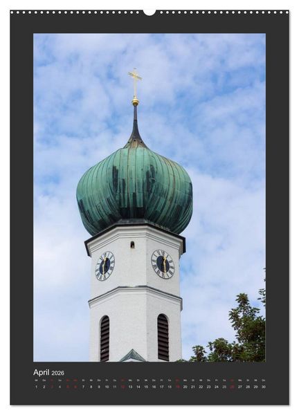 Produktbild: Kircht&uuml;rme im Landkreis F&uuml;rstenfeldbruck (hochwertiger Premium Wandkalender 2026 DIN A2 hoch), Kunstdruck in Hochglanz